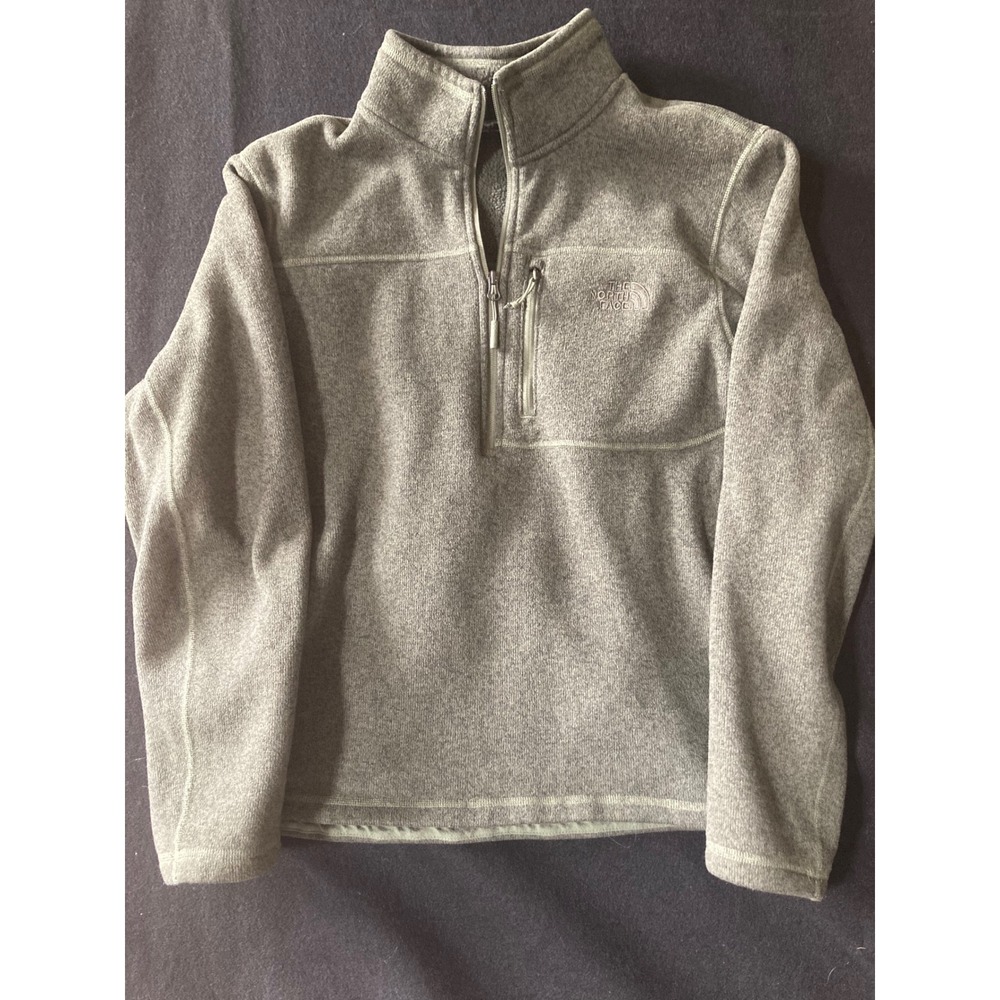 The North Face Mens Gordon Lyons Quarter Zip Fleece Pullover Olive Green Large